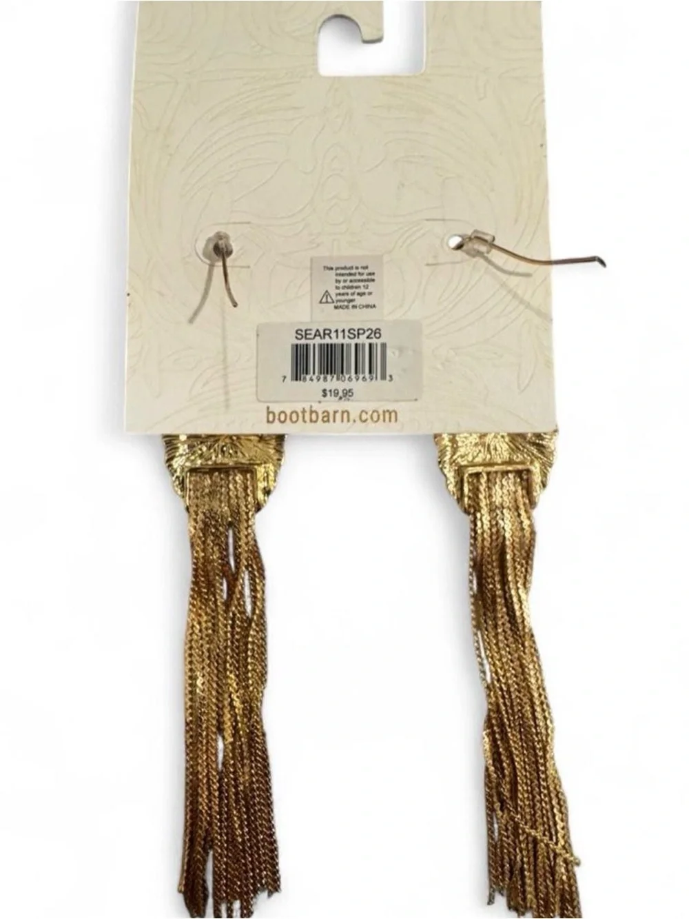 Shyanne Gold Chain Tassel Drop Earrings